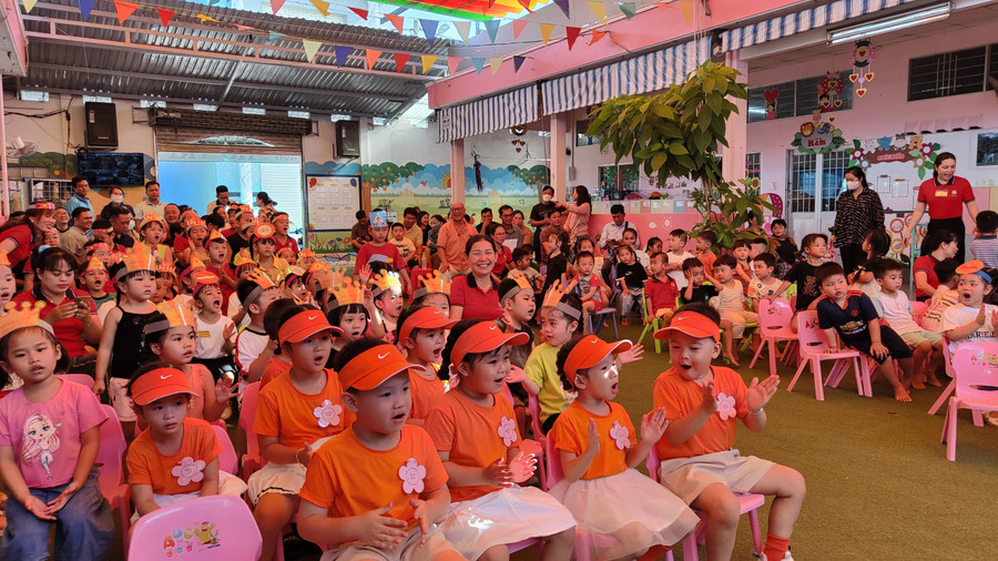 Các bé hào hứng tham gia hội thi.