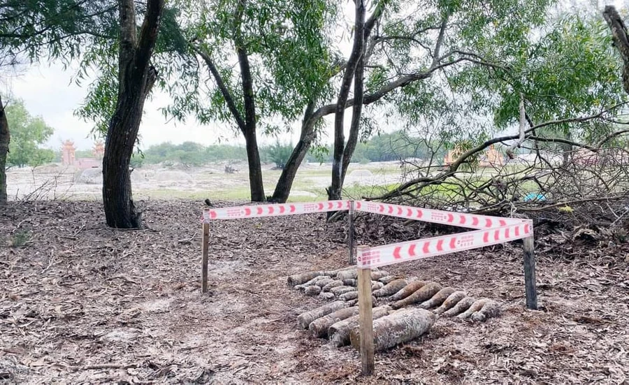 Số đạn phát hiện đã được di dời an toàn về bãi hủy nổ tập trung (ảnh: Ngô Hiền) 