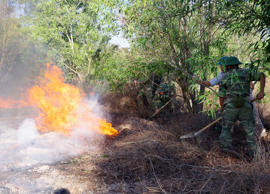Lực lượng chữa cháy tạo đường chia cắt vật liệu bắt lửa Lực lượng chữa cháy tạo đường chia cắt vật liệu bắt lửa
