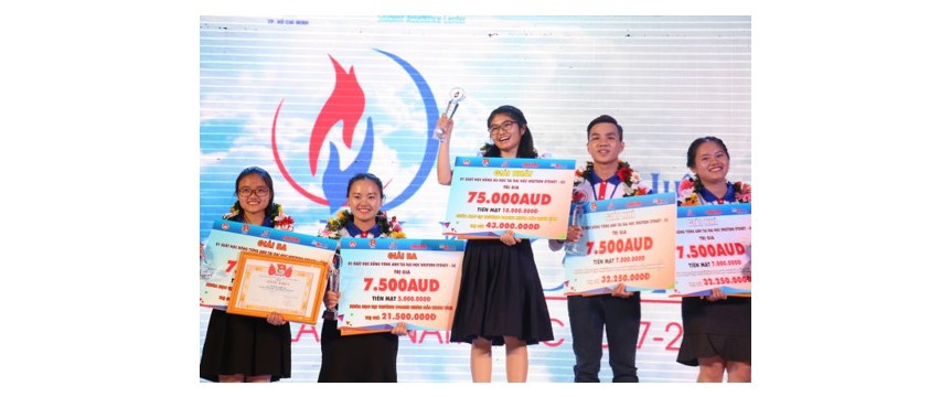 Đặng Lê Minh Anh – học sinh lớp 10A2, trường THPT Thị Xã Quảng Trị (đứng thứ 2 từ bên trái qua) nhận giải thưởng của cuộc thi Thực hiện ước mơ lần 6 Đặng Lê Minh Anh – học sinh lớp 10A2, trường THPT Thị Xã Quảng Trị (đứng thứ 2 từ bên trái qua) nhận giải thưởng của cuộc thi Thực hiện ước mơ lần 6