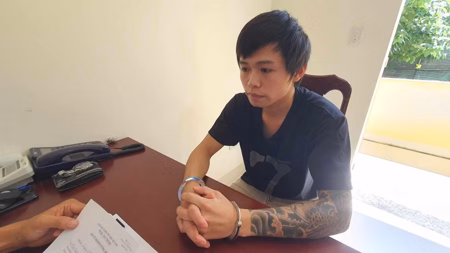 Đào Quang Duy tại cơ quan điều tra. (Ảnh: TT)