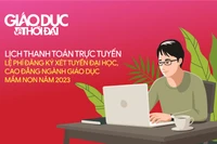 Lịch thí sinh thanh toán trực tuyến lệ phí đăng ký xét tuyển