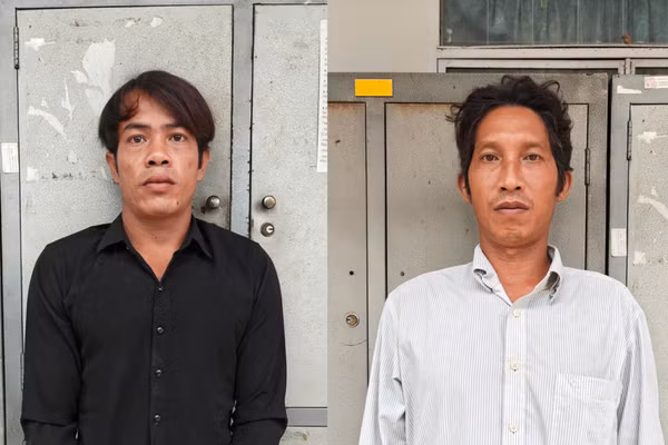 Đối tượng Danh Thiện (bên trái) và đối tượng Nguyễn Tấn Được. Ảnh: CACC.
