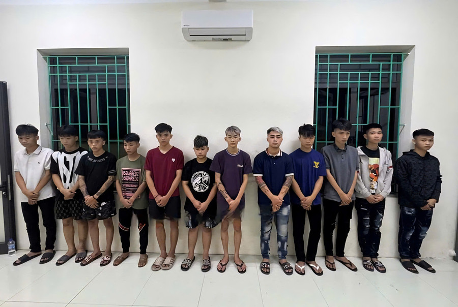 Các đối tượng bị Công an Ninh Bình khởi tố về tội “Gây rối trật tự công cộng”. Ảnh: Công an tỉnh Ninh Bình. 