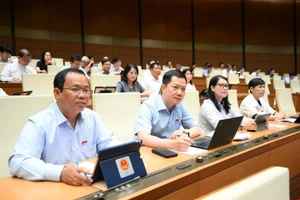 Các đại biểu tham dự phiên chất vấn và trả lời chất vấn tại hội trường Quốc hội sáng 19/6. (Ảnh: Cổng TTĐT Quốc hội).