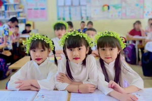 Trẻ 5 tuổi của Trường Mầm non Hoa Hướng Dương, xã Kim Bôi (huyện Kim Bôi, tỉnh Hòa Bình). Ảnh: Đình Tuệ.