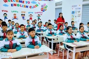 Giờ học của cô trò Trường Tiểu học Nghĩa Lợi, xã Quỹ Nhất (Ninh Bình).