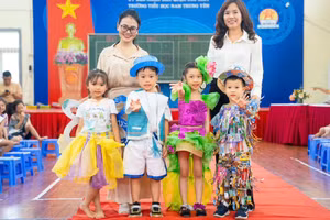 Học sinh Trường Tiểu học Nam Trung Yên (Yên Hòa, Hà Nội) tham gia CLB Hè năm 2025. 