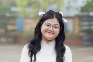 Nữ thủ khoa khối A00 toàn quốc năm 2025 gọi tên em Nguyễn Thái An, học sinh Trường THPT Kim Sơn A, tỉnh Ninh Bình. Ảnh: NTCC.