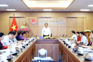 Thứ trưởng Phạm Ngọc Thưởng chủ trì hội nghị. 