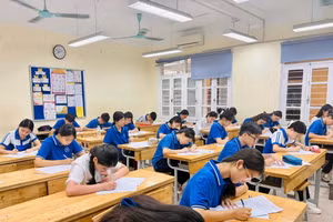 Học sinh Trường THCS Chương Dương tham dự Kỳ thi Olympic các môn văn hóa. 