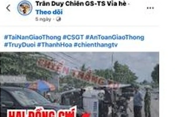 Thông tin 2 chiến sĩ CSGT tử vong khi truy đuổi phương tiện vi phạm lan truyền trên mạng là thông tin bịa đặt.