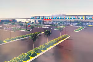 Phối cảnh nhà ga hành khách Cảng hàng không Cà Mau sau khi nâng cấp, mở rộng.