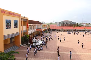 Trường THPT Cái Nước, Cà Mau được đầu tư xây dựng mới các phòng học và phòng học bộ môn theo dự án.