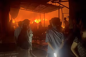 Khu vực xảy ra vụ cháy.