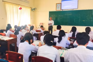 Một tiết học tại Trường THPT chuyên Phan Ngọc Hiển (TP Cà Mau). Ảnh: Q.M