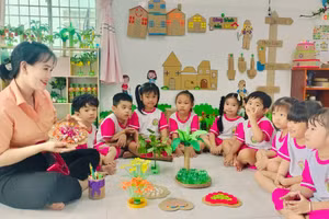 Lớp học tại Trường Mầm non Nắng Hồng (Cà Mau).