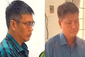 Ông Nguyễn Việt Triều (trái) và ông Huỳnh Văn Đẳng (phải) (Ảnh: Công an cung cấp).
