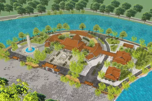 Phối cảnh công trình đền tưởng niệm anh hùng liệt sĩ và người có công tỉnh Cà Mau.