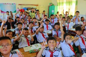 Một lớp học tại Trường Tiểu học Giá Rai B (thị xã Giá Rai, Bạc Liêu). (Ảnh: Quách Mến)
