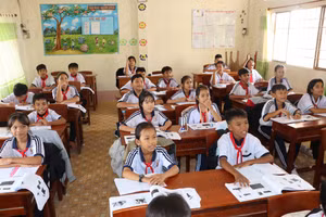 Một lớp học tại Trường PTDTNT THCS Danh Thị Tươi (Cà Mau).