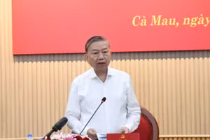 Tổng Bí thư Tô Lâm tại buổi làm việc với Ban Thường vụ Tỉnh ủy Cà Mau.