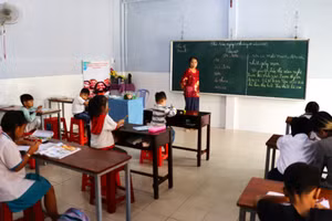 Lớp học tình thương tại Giáo xứ Tắc Vân.