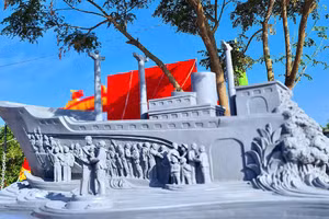 Công trình cụm Tượng đài tập kết ra Bắc đang được tỉnh Cà Mau triển khai thi công.