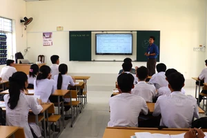 Một tiết học tại Trường THCS - THPT Tân Lộc (Cà Mau).