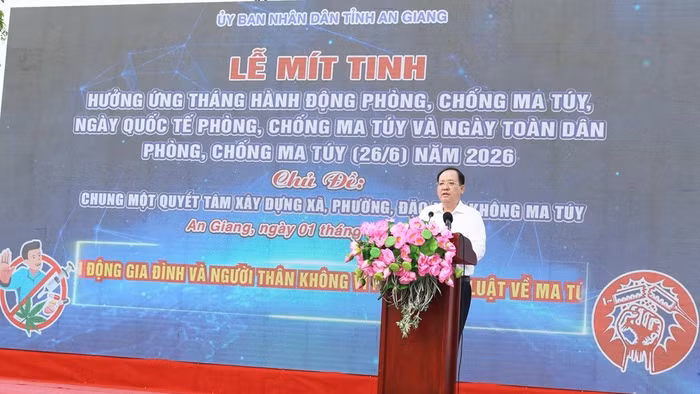 Ông Nguyễn Thanh Phong, Phó Chủ tịch Thường trực UBND tỉnh An Giang, phát biểu tại buổi lễ.