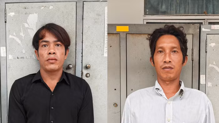 Đối tượng Danh Thiện (bên trái) và đối tượng Nguyễn Tấn Được. Ảnh: CACC.