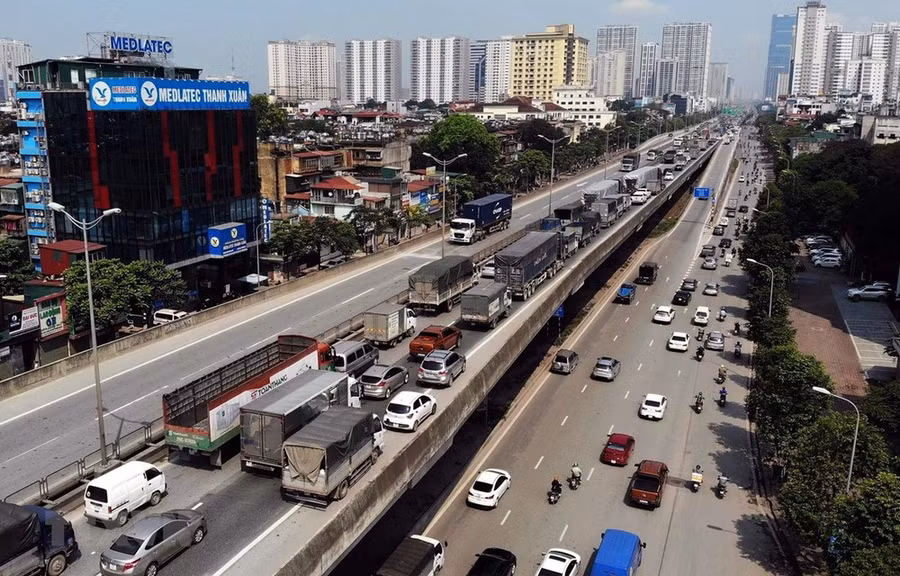 Hà Nội phân luồng phục vụ sửa chữa đường Vành đai 3 trên cao