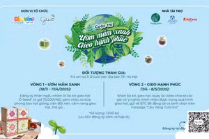 Báo Cầu Vồng Tuổi thơ phát động cuộc thi 'Ươm Mầm Xanh, Gieo Hạnh Phúc'