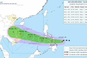 Bão Kalmaegi di chuyển nhanh, mỗi giờ đi được khoảng 25km