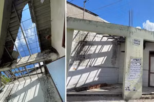 Hình ảnh căn nhà 7 năm vẫn chưa được sửa chữa.