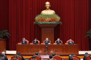 Tổng Bí thư Tô Lâm dự Hội nghị toàn quốc tổng kết công tác tổ chức xây dựng Đảng năm 2024 và triển khai nhiệm vụ năm 2025. (Ảnh: Thống Nhất/TTXVN)