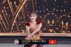  Hoa hậu Ý Nhi hóa sơn nữ, xoay 15 vòng trên sân khấu Miss World 2025