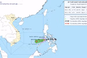 Áp thấp nhiệt đới hình thành gây sóng cao 3-6m, gió giật cấp 7-8