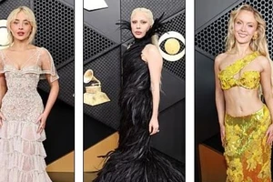 Lady Gaga, Miley Cyrus lên đồ ‘cực ngầu’ trên thảm đỏ Grammy