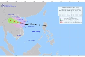 Dự báo hướng đi của bão Kajiki.