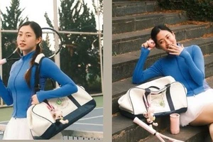 Hoa hậu Lương Thùy Linh khoe chân dài cực phẩm trên sân tennis