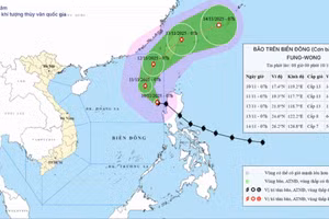 Bão Fung-wong giật cấp 16, trở thành cơn bão số 14 trên Biển Đông