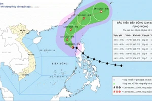 Bão Fung-wong giật cấp 16, trở thành cơn bão số 14 trên Biển Đông