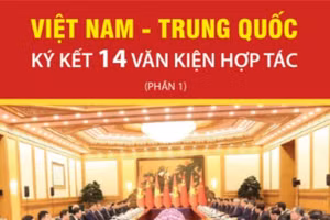 Việt Nam-Trung Quốc ký kết 14 văn kiện hợp tác giữa hai nước