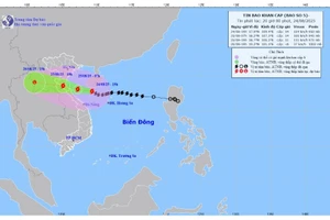 Dự báo hướng đi của bão Kajiki.