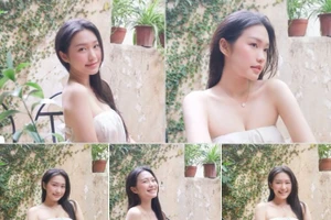 'Mẹ bỉm' Doãn Hải My tự tin diện váy cúp ngực quyến rũ