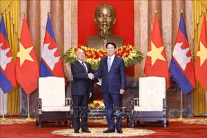 Chủ tịch nước Lương Cường và Quốc vương Campuchia Norodom Sihamoni hội đàm