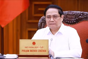 Thủ tướng Phạm Minh Chính chủ trì họp Thường trực Chính phủ để thảo luận về một số luật trình Quốc hội. Ảnh: Dương Giang/TTXVN