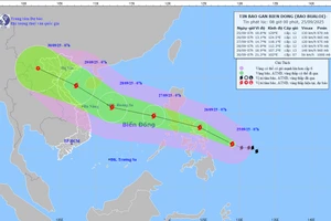 Bão Bualoi tiếp tục mạnh lên, mỗi giờ đi được khoảng 20km