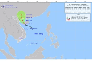 Dự báo hướng đi của áp thấp nhiệt đới trên Biển Đông.